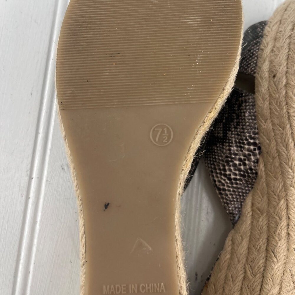 Boston Proper Womens Snakeskin Pattern Wedge Sand… - image 4